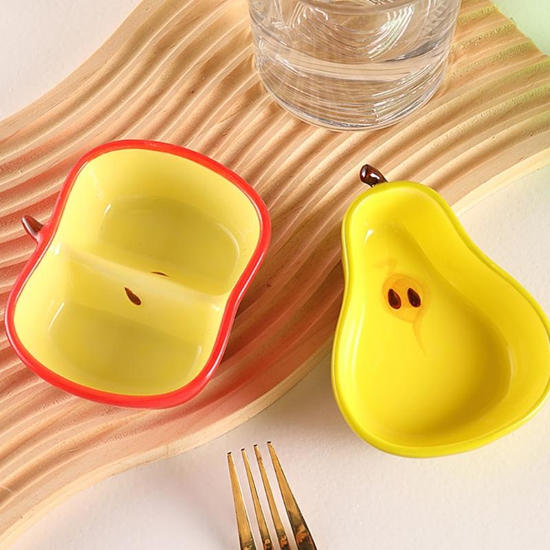 Practical Ceramic Fruit Shape Appetizer Plate Heat Resistant Ceramic Texture Suitable for Home Kitchens and Party Use
