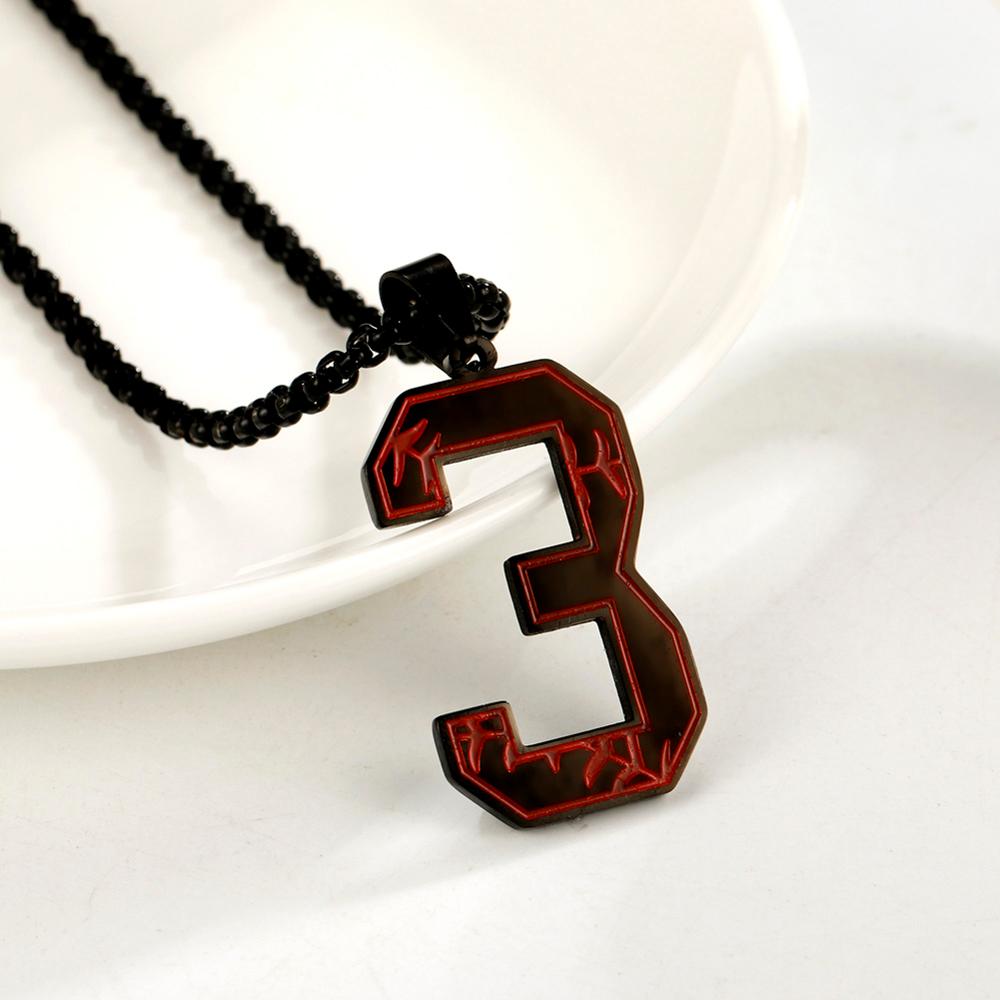 My Shape Baseball Pattern Number Pendant Necklace For Men Sport Basketball Figure Stainless Steel Necklaces Fashion Male Jewelry