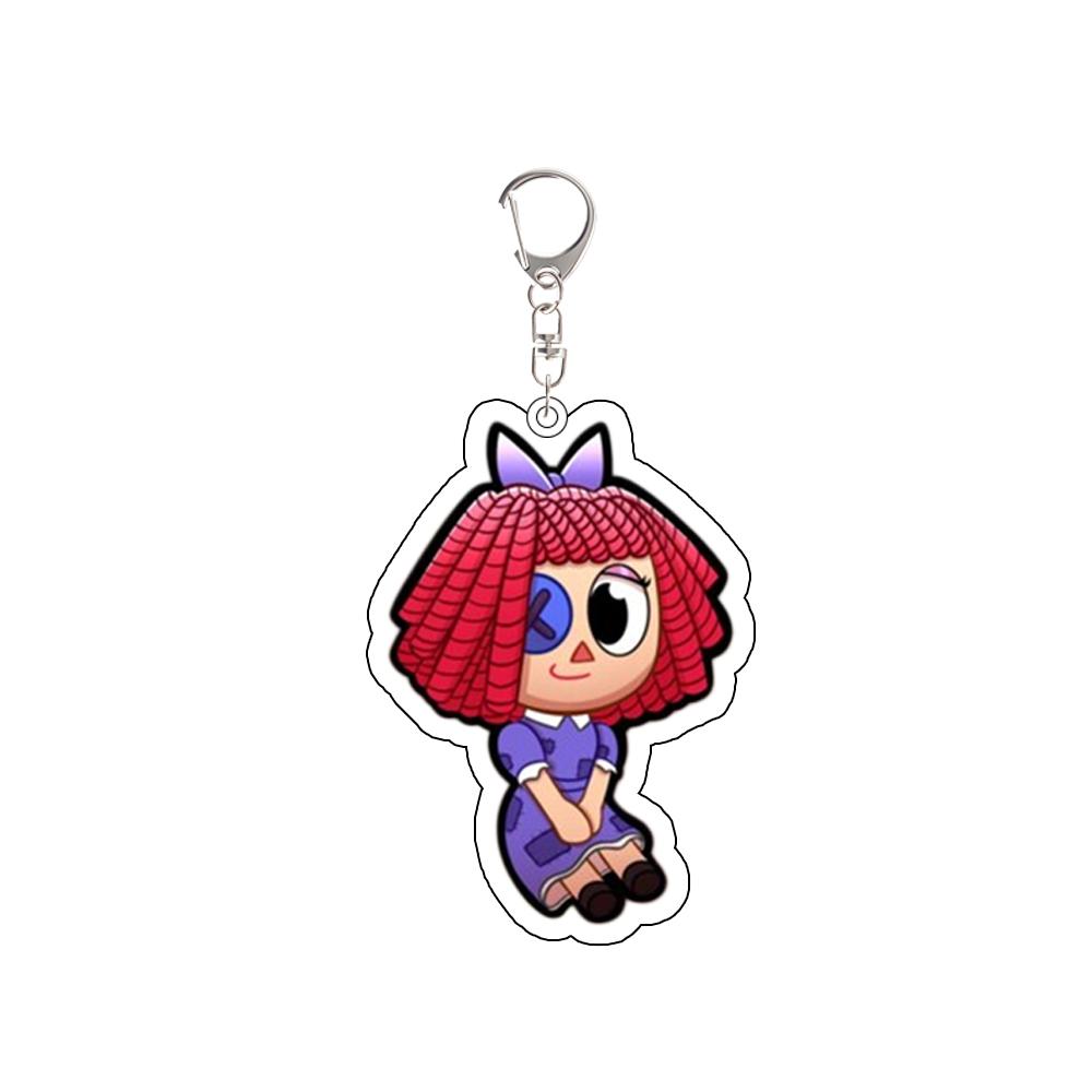 

Anime Peripheral Acrylic KeyChain for Digital Circus Pomni Jax Ragatha Gangle Kinger Zooble Caine Backpack Accessories Gift