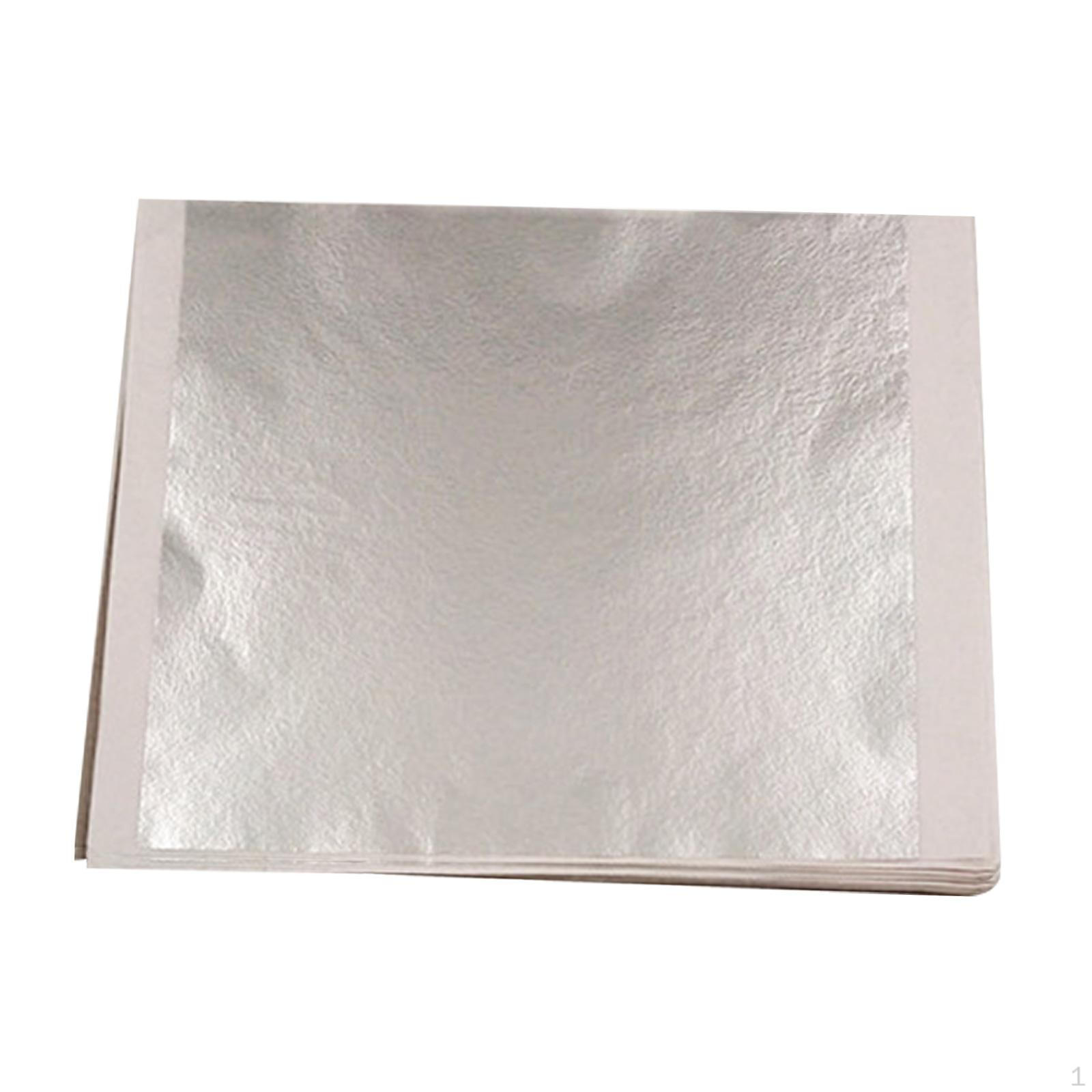 100 Pieces Gold Foil Sheets for DIY Projects And Home Decoration Silver