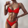 Women Solid Lace Bikini Set Push Up Swimsuit Beachwear Padded Swimwear