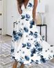 2023 Women's Summer V-Neck High Waist Sleeveless Printed Dress
