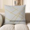 Home Decor Modern Grey And Gold Stripe Pillow Cover Pattern Cushion Cover Suitable For Sofa Bedroom Car Pillow Cover