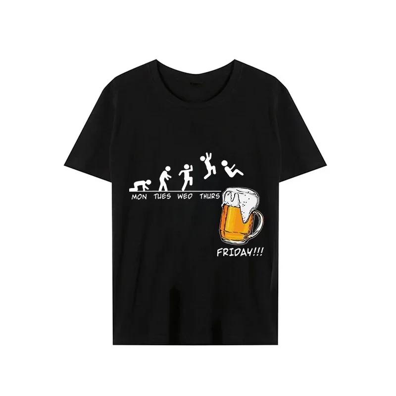 Men T-Shirts Mon Tues Wed Thurs Friday Beer Men Summer Tshirt Harajuku Streetwear Hip Hop Mens T Shirt Male Fashion Trend Tees