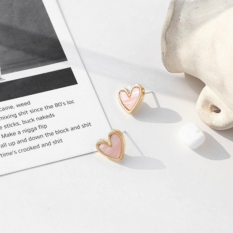 Small blue love earrings summer niche design sense sterling silver needle earrings simple earrings women