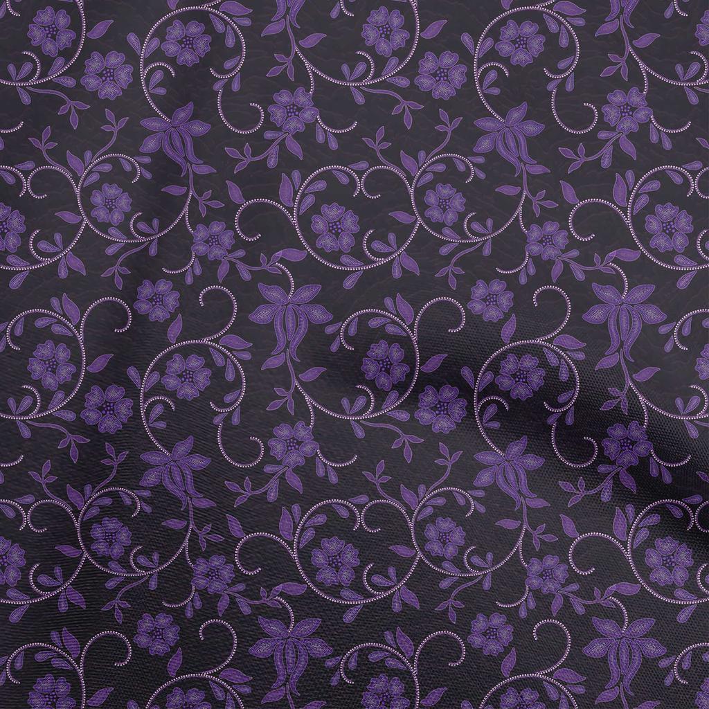 oneOone Cotton Flex Gray Fabric Dotted Floral Diy Clothing Quilting Fabric Print Fabric By Yard 40 Inch