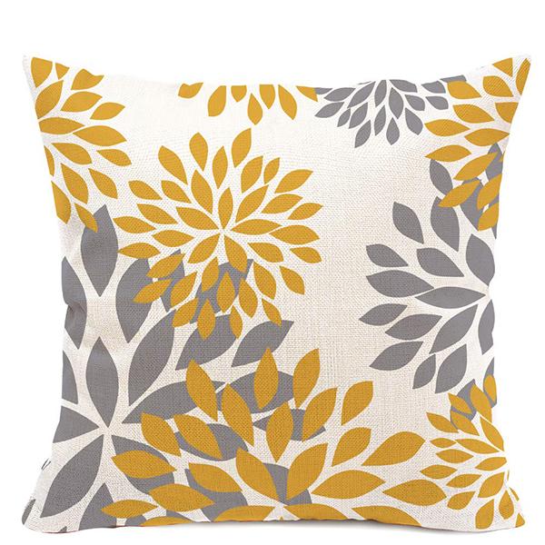 Yellow white geometric linen pillowcase sofa cushion cover home decoration can be customized for you 40x40 45x45 50x50 60x60