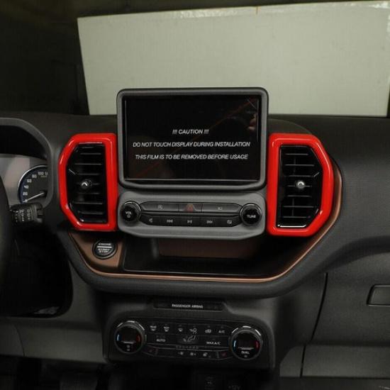 Fit For -2024 Ford Bronco Sport ABS Red AC Air Vent Outlet Frame Cover Trim