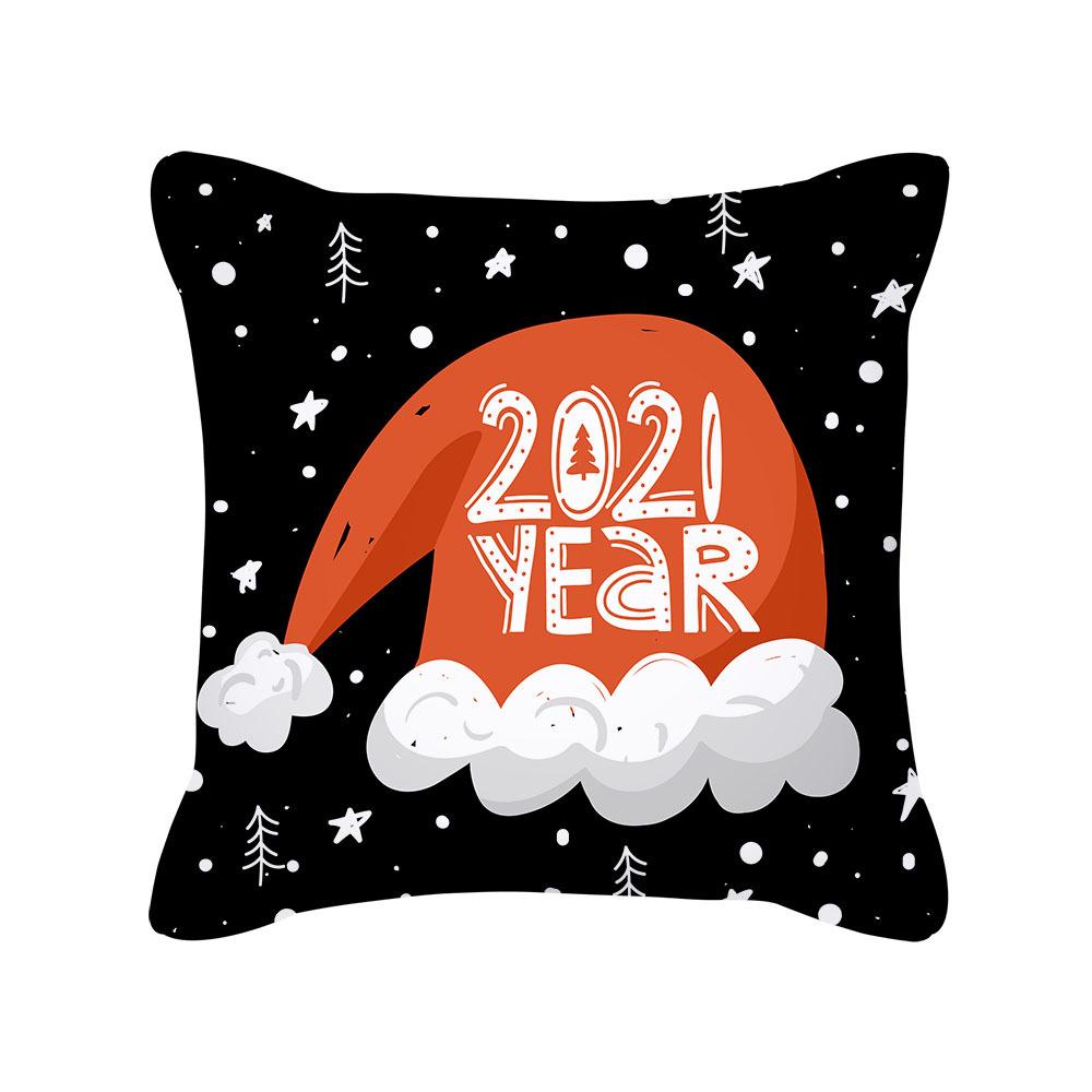 New Cartoon Santa Claus Christmas Pillow Cover Holiday Gift Square Cushion Cover