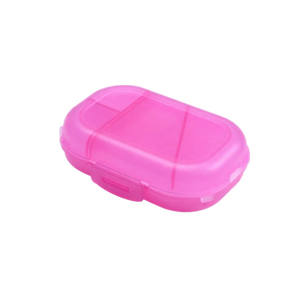 Portable Double Layer Pill Organizer with Eight Compartments Secure Sealed Storage Box for Daily Medication Management