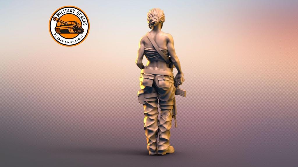 IDAP Technology Military Girl Assault Rifle Statue 3D Printer Kit 1/35 No.12 PD35423-12