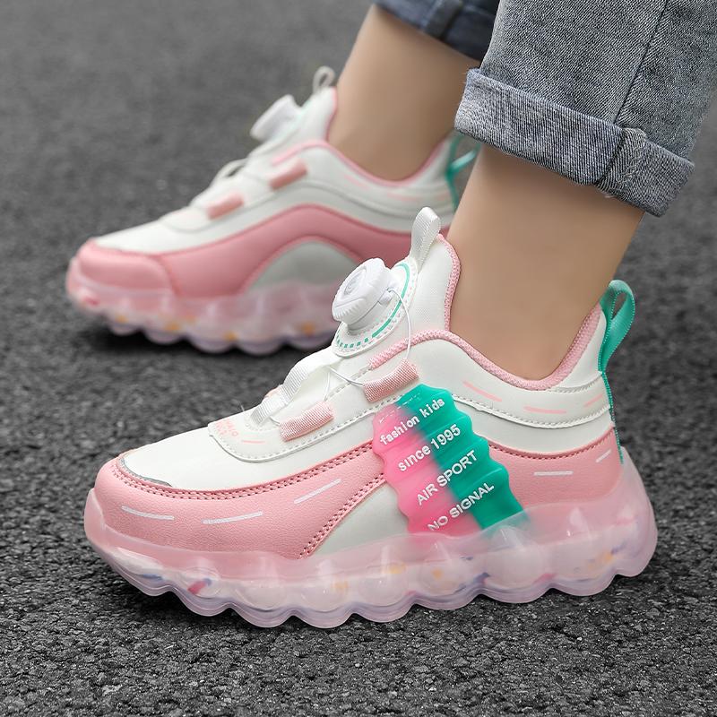 Розовые водонепроницаемые кроссовки из искусственной кожи для девочек — фото 12