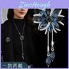 Flower Pendant Long Necklace With Silver Alloy Chain For Winter Fashion Women