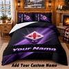 Fiorentina FC Pattern Bedding 3Pcs Set Custom Name, Bed Sheet And Pillowcases For Home Bedroom