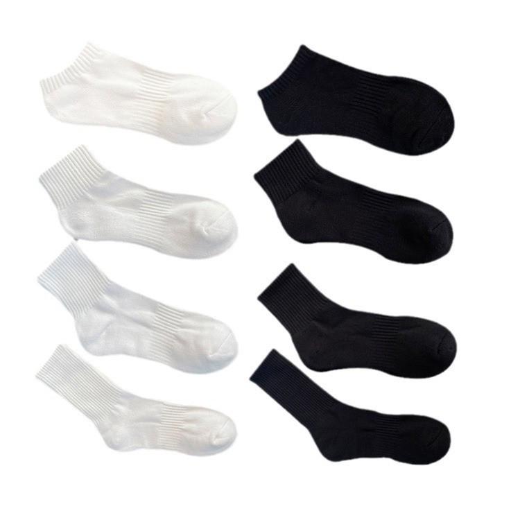 Șosete sport cu tub mediu din bumbac pentru bărbați, de toamnă și iarnă - Stil universitar versatil, respirabile și absorbante de transpirație, șosete albe la modă, tip barcă