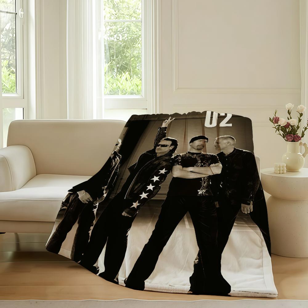 Rock Band U-U2 Blanket For Sofa Office Bed Plane Travel Sleep Read Relax Camping Soft And Warm