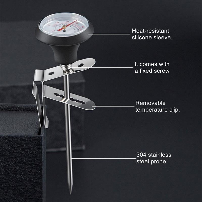 304 Stainless Steel Kitchen Food Cooking Milk Food Coffee  0~100℃ Large Dial Coffee Probe Thermometer