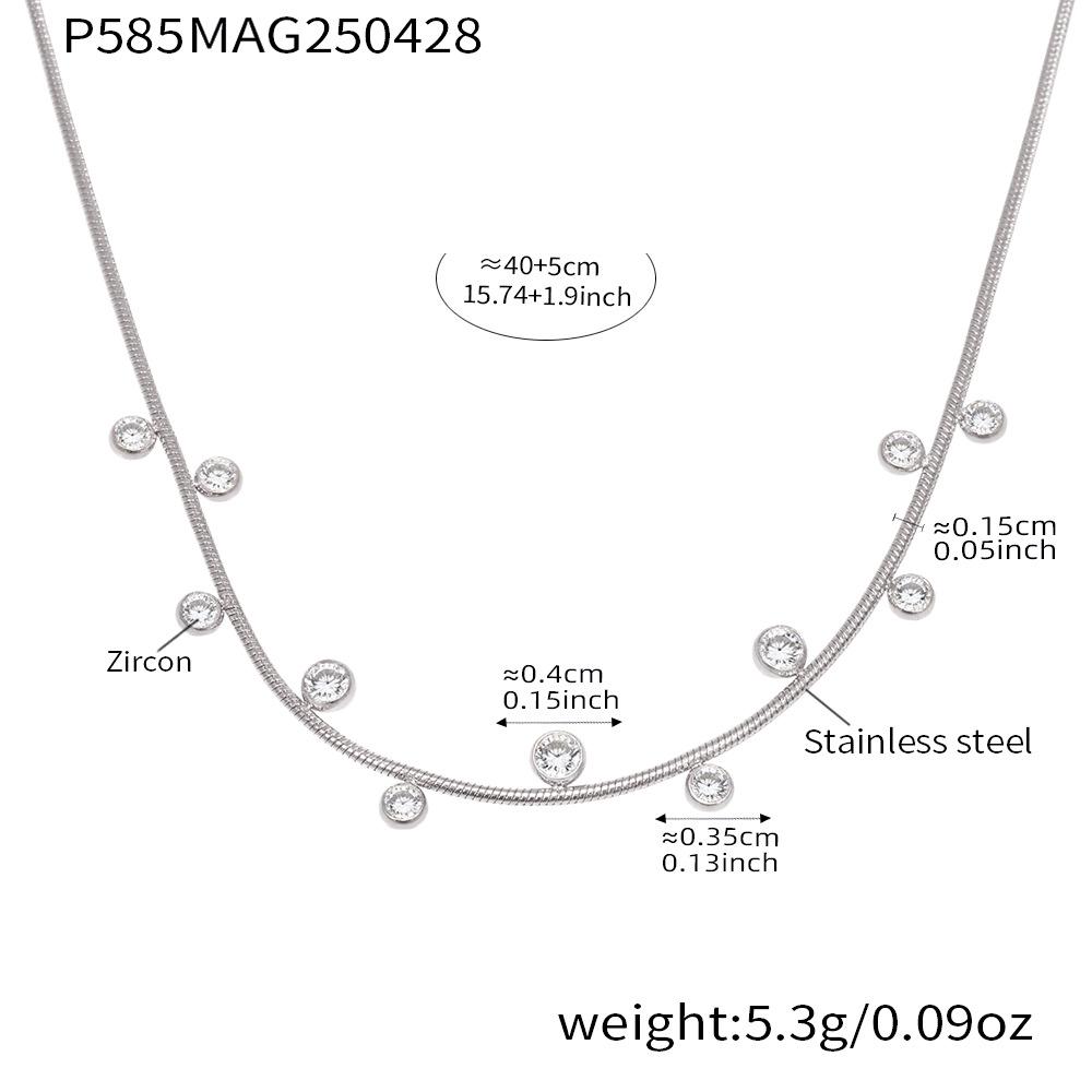 Qiong Yao 5A Zircon Gold Clavicle Chain - European & American Style Stainless Steel Jewelry
