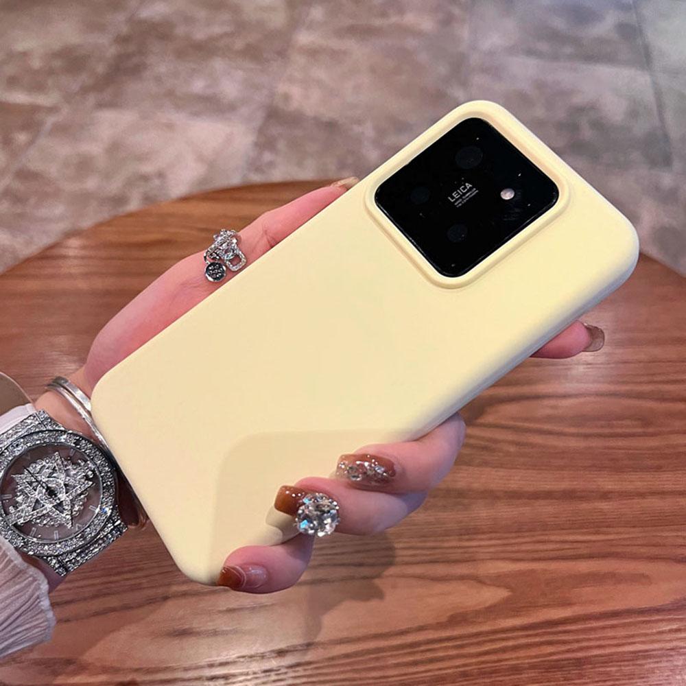 Para Capa Xiaomi 14 Silicone Líquido + PC Agradável à Pele Capa de Telefone