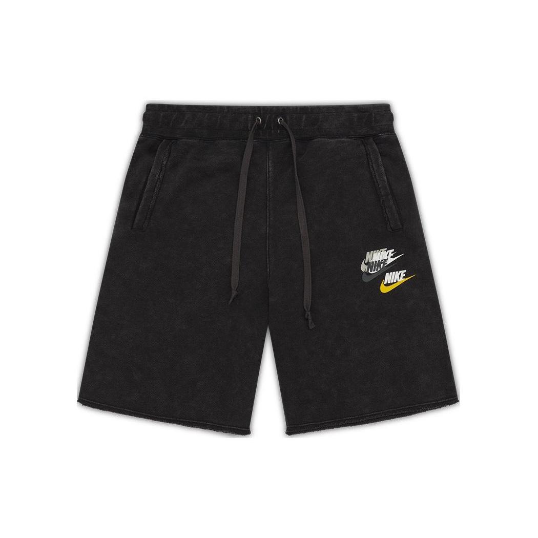 Men s Nike Printing Logo Solid Color Lacing Casual Shorts Black DV3315-010 S