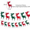 Felt Christmas Banner Elk Design Santa Design Xmas Pull Flag Hanging Ornament Red Green Felt Christmas Banner Wall Decor