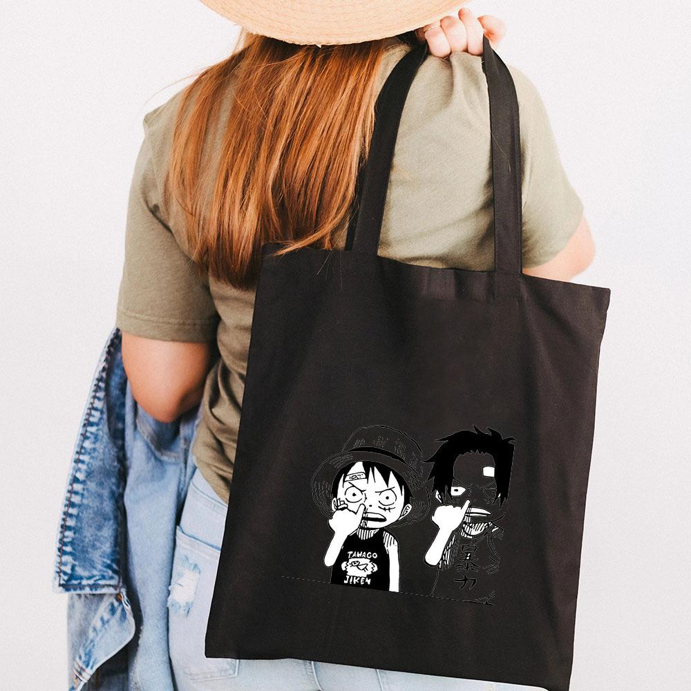 Japan Cartoon Comics One Piece Print Canvas Bag Student Shoulder Bag Tote Bag 0028