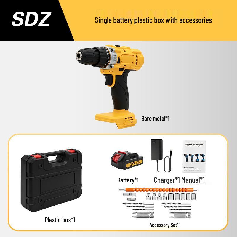 Double Speed Lithium Battery Hand Drill and Electric Screwdriver Set
