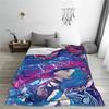 Arcane Anime Legends Knitted Blankets Vi Jinx Graffiti Wool Throw Blanket Home Couch Printed Warm Portable Rug Piece
