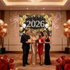 2026 Happy New Year Banner Large Fabric Backdrop Wall Decor Sign Vintage Party Supplies for Home School Photo Booth Background