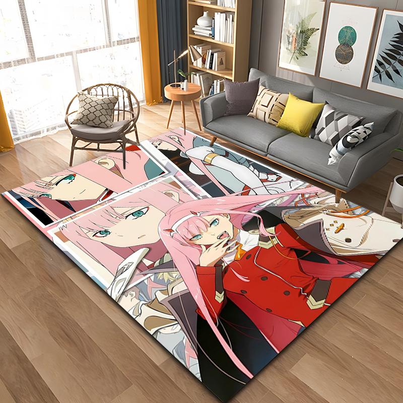 Anime Zero-Two DARLING In The FRANXX Area Rug,Carpet Rug for Living Room Bedroom Sofa Doormat Decoration, Kid Non-slip Floor Mat