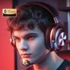 KINYO Gaming Headset, Wireless Bluetooth E-Sports Headphones, 2.4G Microphone, Black, Type-C Charging