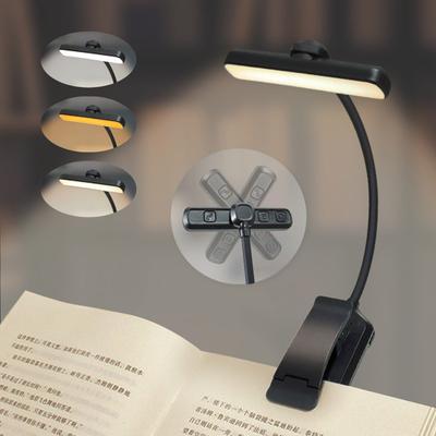 24 LED Rechargeable Book Light for Reading In Bed Stepless Dimming Clip Reading Light