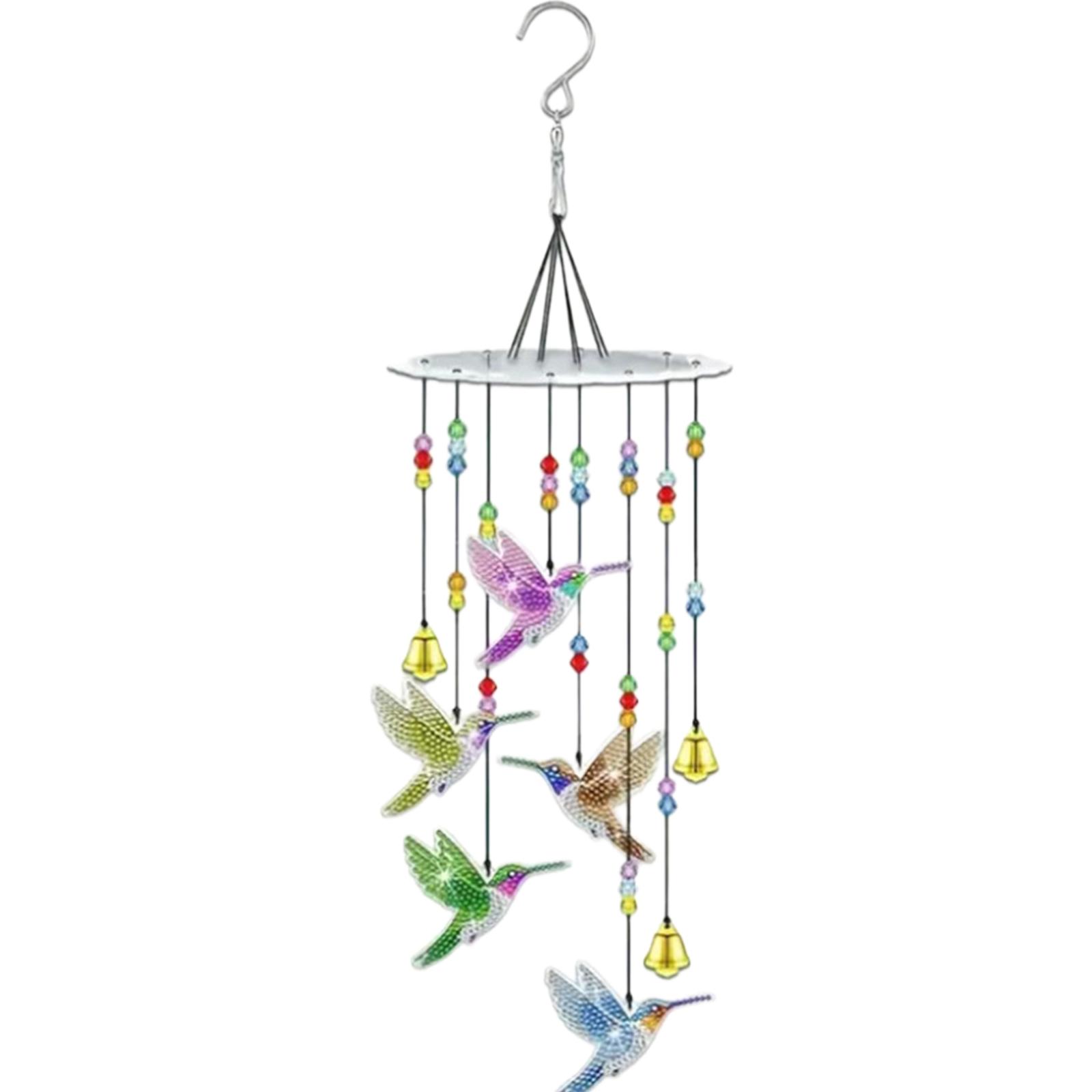 Double Sided Acrylic Hanging Crystal Chime Ornament DIY Crystal Wind Chime DIY Rhinestones Wind Chime Kit for Home Garden Window