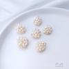 Hand-Woven Natural Freshwater Pearl Flower Ball Earrings and Beads