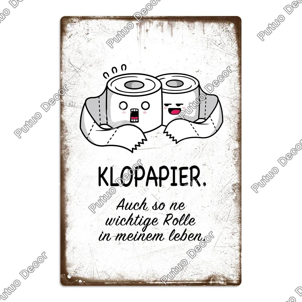 Putuo Decor Restroom Retro Tin Sign Vintage Bathroom Plaque Metal Plates Wall Art Posters Decoration for Toilet Iron Paintings