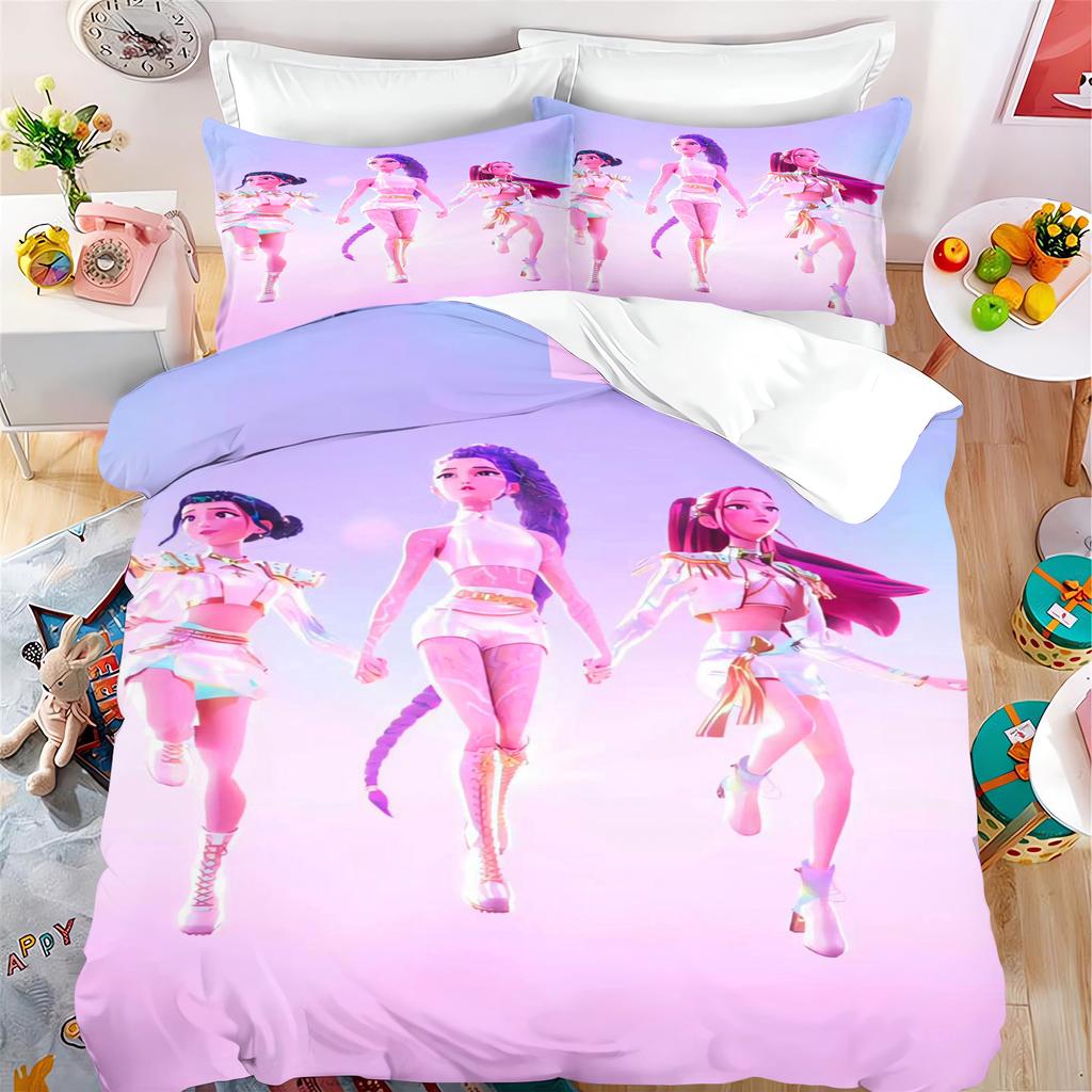 k-pop Anime Home Bedroom Comforte Nordic polyester material suitable for children and adults 3-piece set