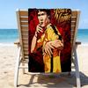 Custom Name Beach Towel Dynamic Bruce-Lee Pose Beach Towel, Soft Microfiber, Gift for Her/Him, Birthday, for Pool, Beach, Travel, Fan gifts