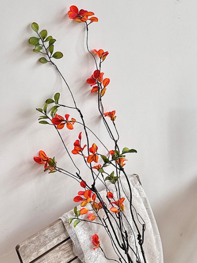 5Pcs Fall Leaves Stems Decorative Fake Fall Greenery Branches Fake Leaves Fall Decorations for Home Office Banquet Decor