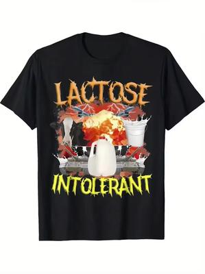 Lactose Intolerant Funny Meme Tee Shirt Unisex Women Oversized Vintage Casual Short Sleeve Tshirt Unisex Fashion Streetweart Tops