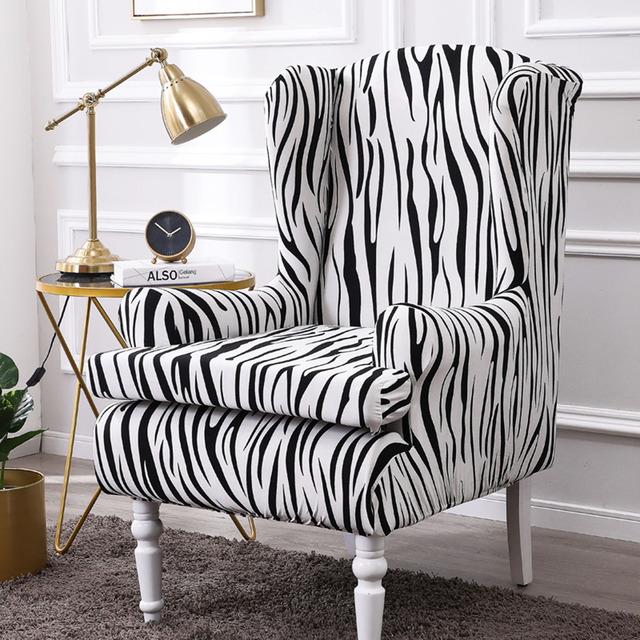 Sell -Nordic 2pc /Set Arm King Back Sofa Chair Cover Elastic Armchair Wingback Wing Dining Sofa Back Chair Cover Stretch Protector