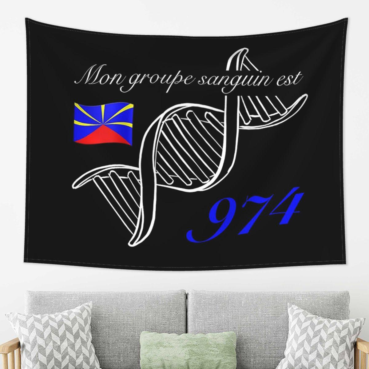 974 Reunion Island Flag Tapestry Decoration Art Aesthetic Tapestries for Living Room Bedroom Home Wall Cloth Wall Hanging 74x94cm(29x37in)