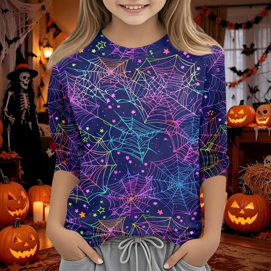 Kids Halloween 3/4 Sleeve T-Shirt for Boys and Girls