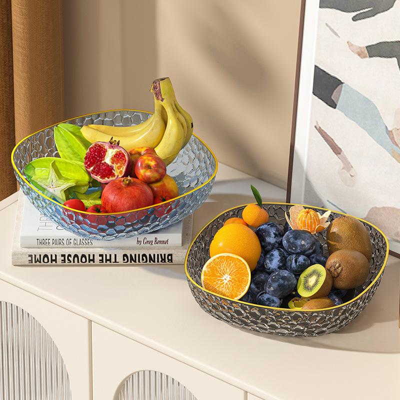 Premium Transparent PET Fruit Tray Home Use Living Room Coffee Table Furniture Candy Dried Fruit Tray Snack Tray Storage Tray