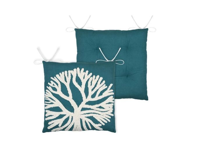 Assise de chaise - Suncoast - Matelassée - 38 x 38 cm - Couleur canard