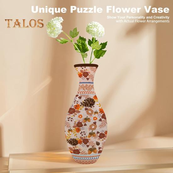 3D Puzzle Vase Adults DIY Floral Puzzle Vase 160 Pieces of Puzzle Vase Flower-Themed Art Puzzle Vase Gift for Housewarming Home Decoration