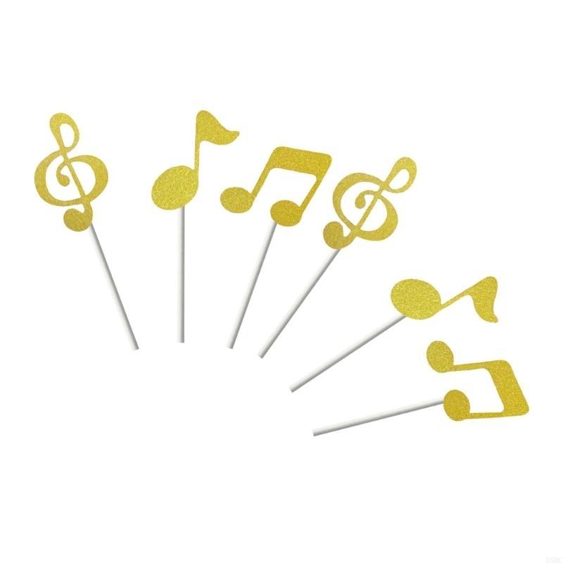 Music Cake Toppers 8th Note Recyclable Party Decoration Item for Cupcake