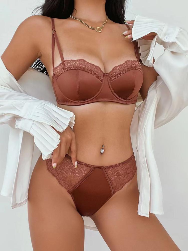 

Французское кружевное нижнее белье с вышивкой, сексуальный атласный комплект с тонкими чашками, комплект с бюстгальтером пуш-ап, женский романтический бюстгальтер без косточек, летнее зеленое дышащее белье M