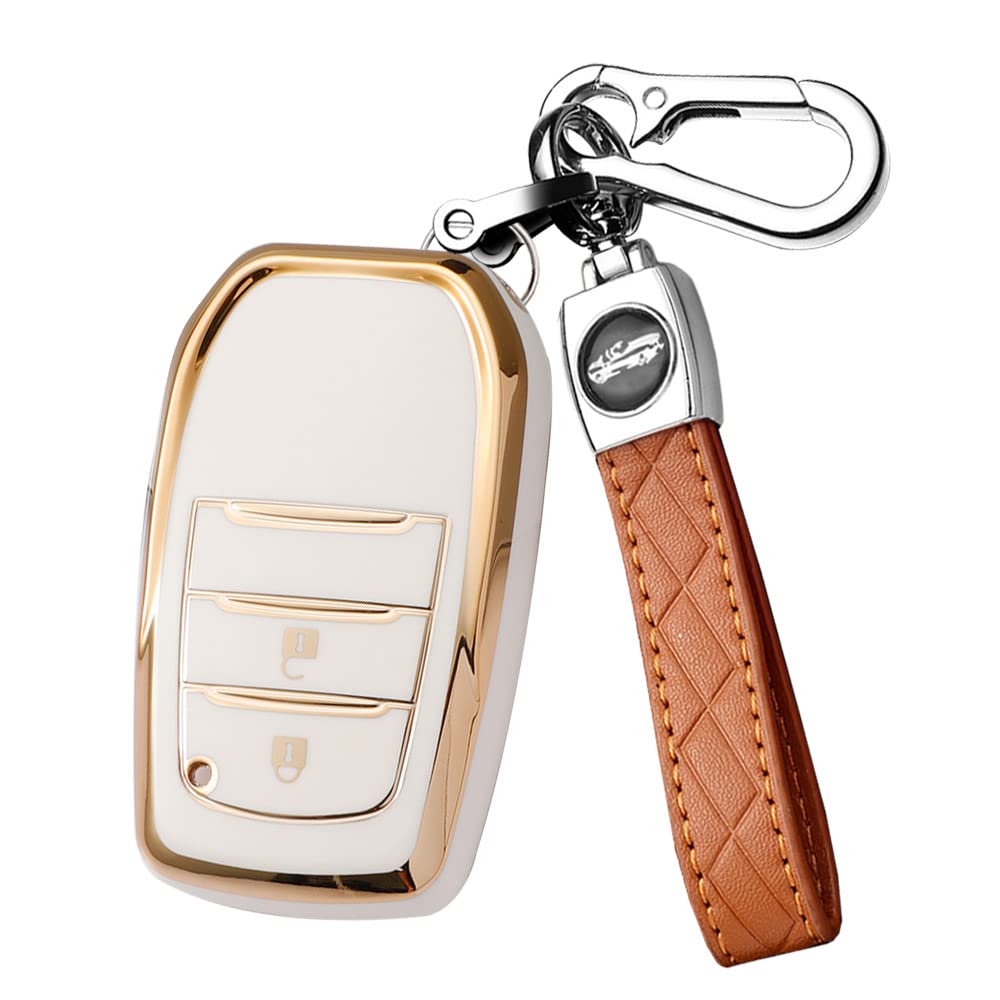 Toyota Smart Key Case Key Cover Key Holder Stylish For 2 buttons белый