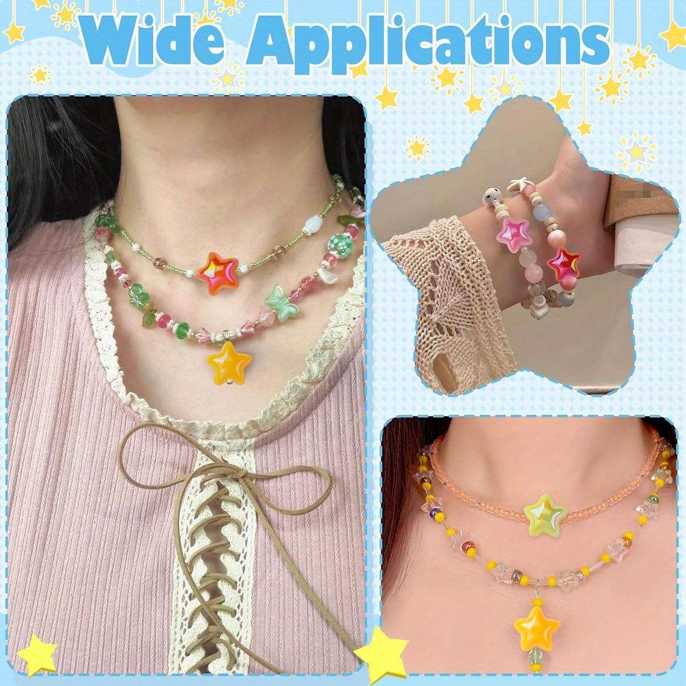 3/9/17pcs Acrylic Material Mixed Color Plated Star Bead Sky Ball Scattered Bead Decorative Bead and Bead Combination DIY Jewelry Craft Decoration