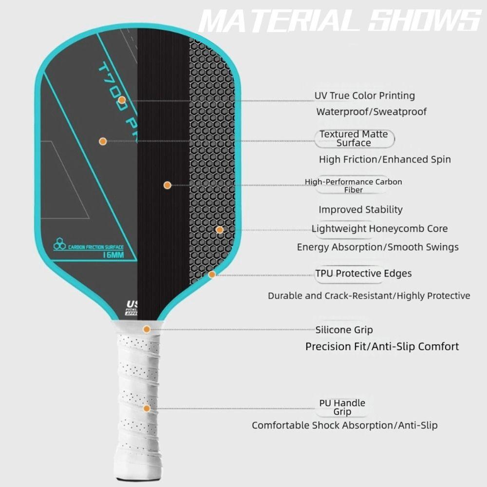 Carbon Fiber Pickleball Paddles T700 PRO Professional Game Supplies Pickleball Rackets  for Kids